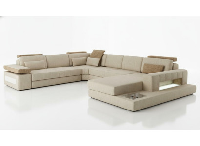 Living landscape U-shaped corner sofa sofa couch upholstered corner beautiful XXL fabric