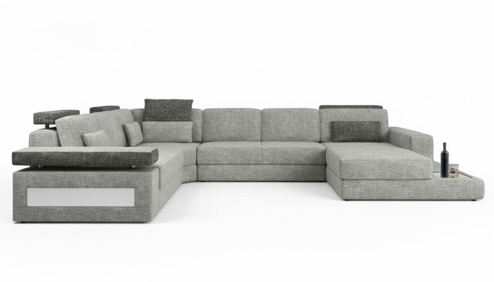 Living area couch corner U-shaped sofa corner couch corner sofa XXL fabric upholstery