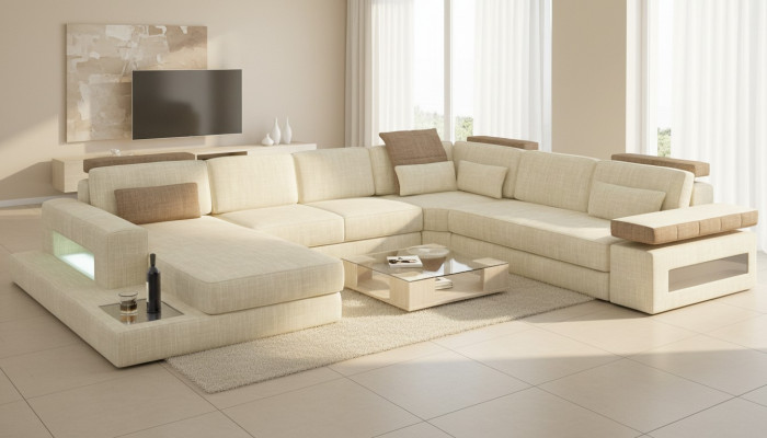 U-shaped sofa bed function couch design upholstery fabric corner living landscape corner sofa fabric