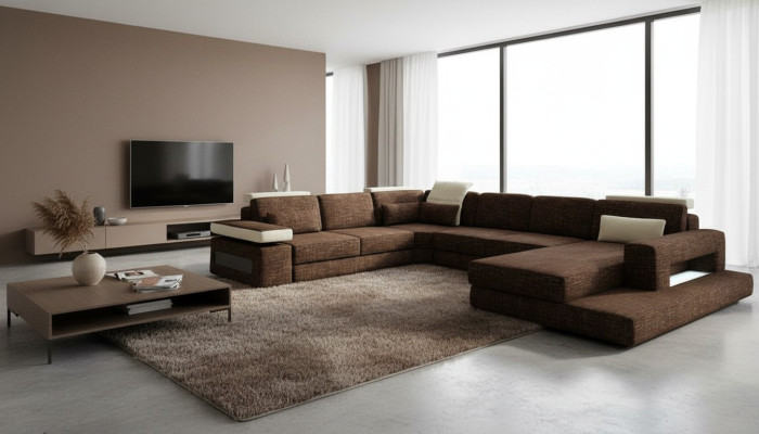 U-shape couch design upholstery corner modern sofas textile living landscape corner sofa fabric