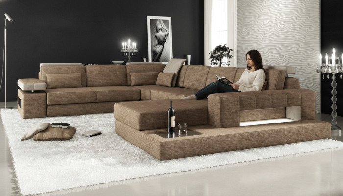 Corner sofa couch upholstery living landscape U-shaped corner sofa living landscape new