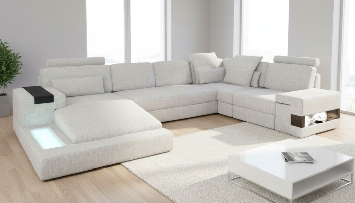 Corner sofa living area sofa couch U shape upholstered sofa textile design furniture new