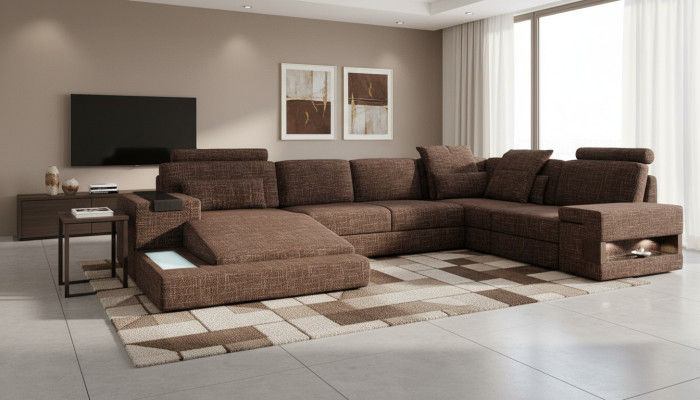 Corner sofa U-shape modern sofa leather sofa corner sofa upholstery fabric textile design sofa