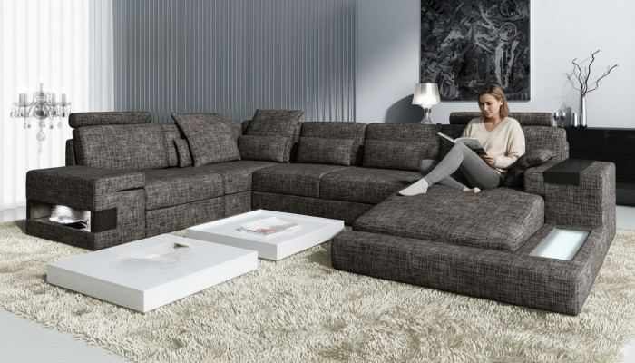 Modern living room design corner sofa furniture corner couch textile upholstery couch sofa U shape