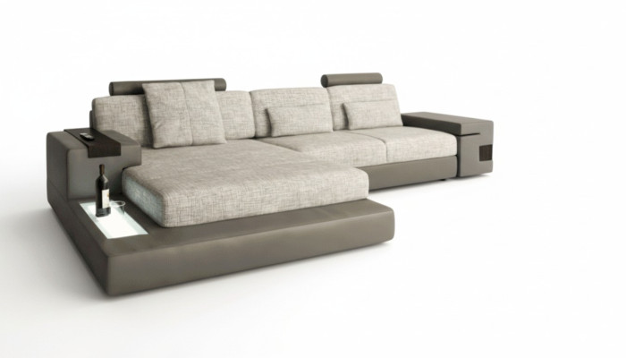 Design sofa couch corner upholstery living room L-shape modern elegant textile fabric