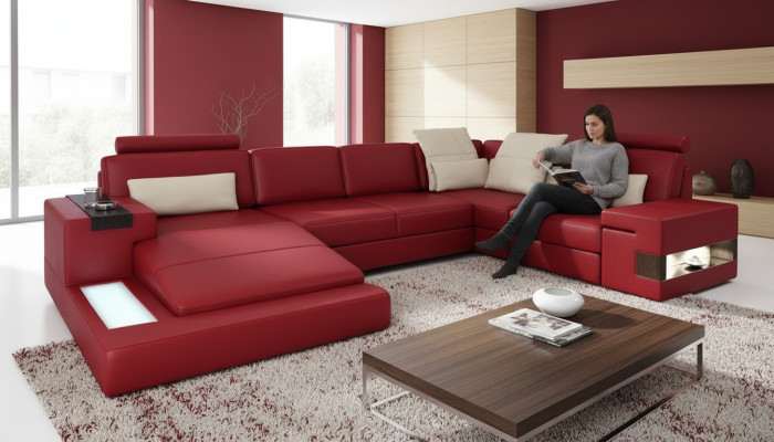 Living landscape corner sofa U-shaped couch seat upholstery sofa modern sofa new