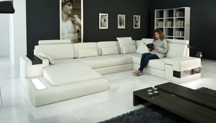 Corner sofa living landscape U-shape sofa corner couch couch design upholstery new