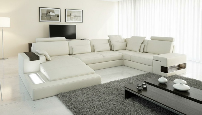Corner sofa living landscape U-shape sofa corner couch couch design upholstery new