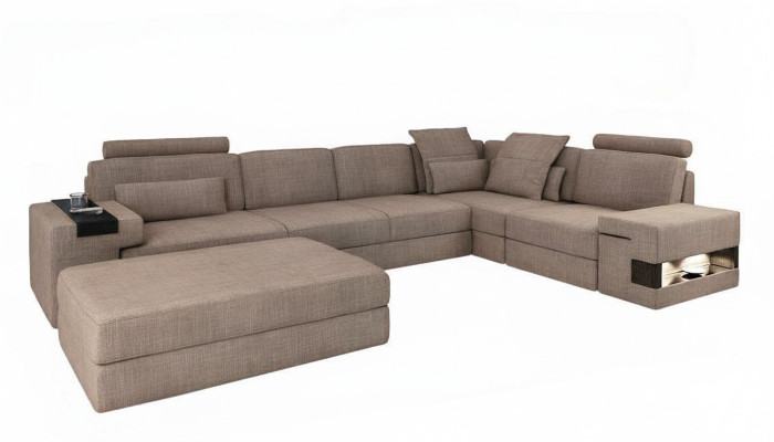 Corner sofa landscape L-shape sofa set design couch textile modern upholstery new