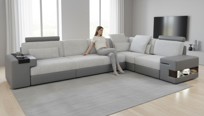 Designer corner sofa living room living room luxury L-shape sofas new fabric sofas