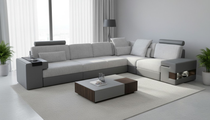 Designer corner sofa living room living room luxury L-shape sofas new fabric sofas