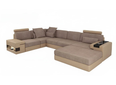 Sofas corner sofa leather living room wood area stool modern L shape NEW set