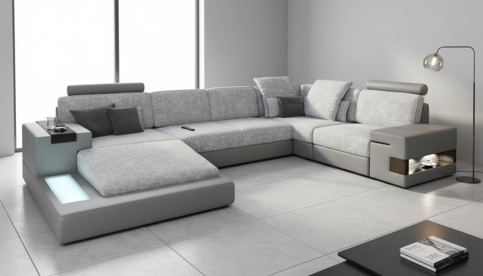 U-shape furniture sofa bed features upholstery textile modern design corner sofa new sofa