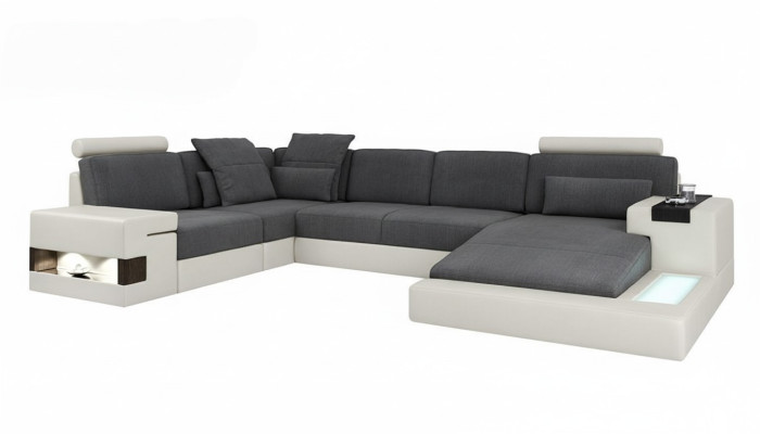 Corner sectional U-shape living landscape sofa couch upholstered fabric sofas leather new