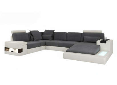 Corner sectional U-shape living landscape sofa couch upholstered fabric sofas leather new