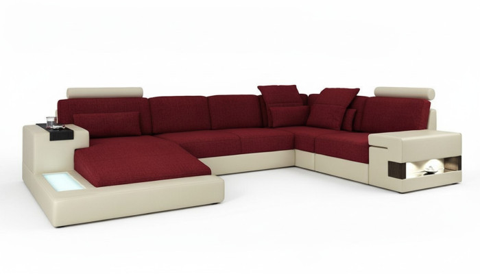 Leather sofa designer sofa U-shape living landscape couch upholstered corner sofa new