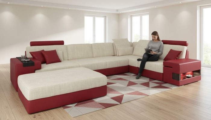 U-shaped living landscape corner sofa upholstered couch corner leather sofa couches furniture new