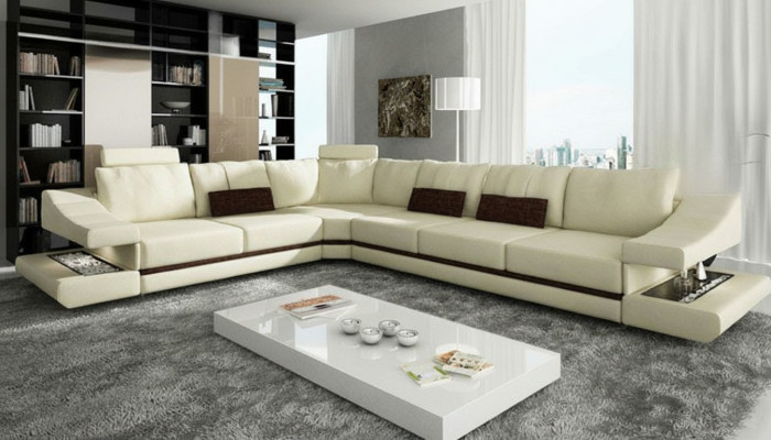 Design living landscape corner sofa textile leather new sofas L shape sofa couch upholstery