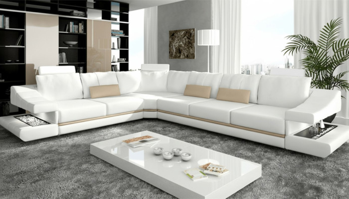 Living room modern design sofas couches elegance L-shape corner sofa fabric couch new