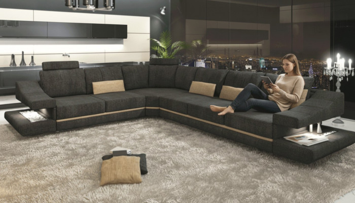 Living room textile new L-shape seat sofa bed furniture corner sofa couch upholstered furniture