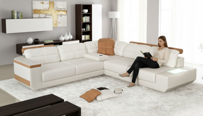 Design Modern Sofa L-Shape XXL Couch Corner Sofa Leather Living Landscape