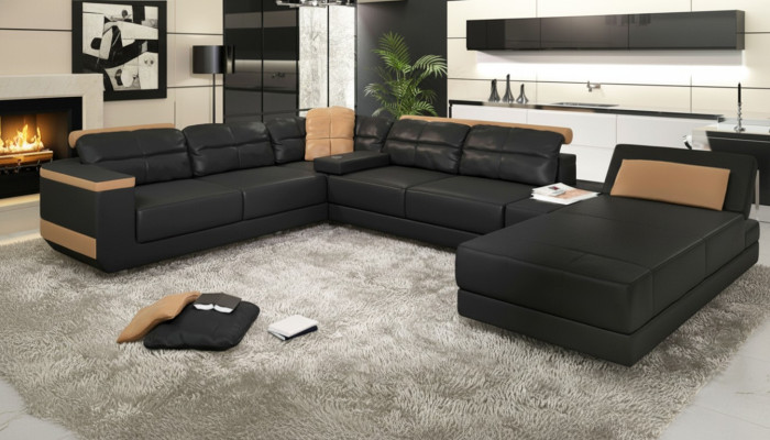 Modern sofas living landscape corner sofa fabric U-shaped couch design upholstery textile corner
