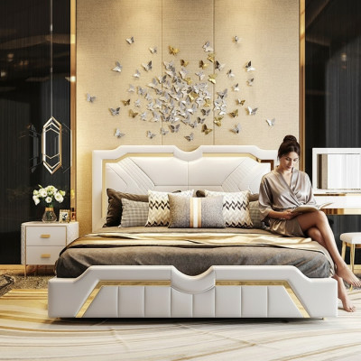 Design bed upholstery luxury double hotel beds matrimonial 180x200cm sleep