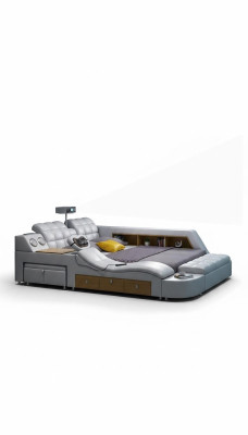 Bed multifunction beds TV projector USB LED massage function hotel luxury
