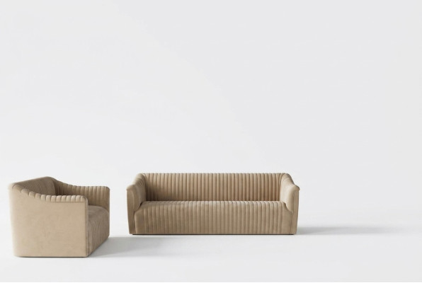 Velvet Sofa 2-Seater Living Landscape Relax Solid Wood Seat Design Couch Lounge
