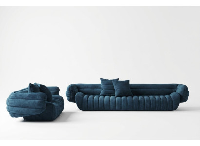 Velvet Sofa 2-Seater Living Landscape Solid Wood Relax Seat Design Couch Lounge