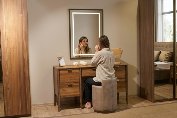 Luxury furniture design dressing table with mirror stool new bedroom new