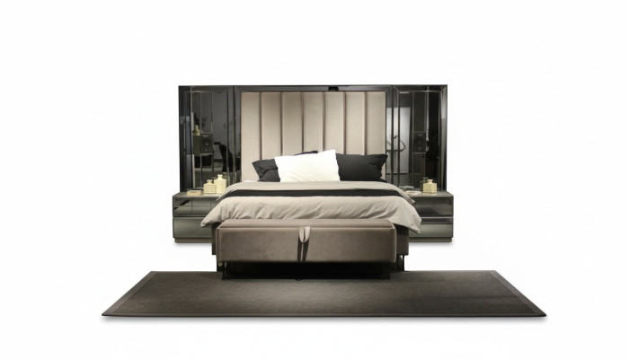 Bed 2x Nightstands Bench Design Bedroom Set 4-piece Luxury Furniture New