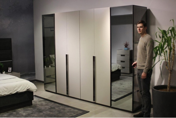 Wardrobe Designer Wardrobe with Mirror Bedroom Luxury Furniture Wood New