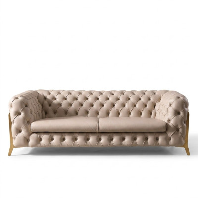 Faux leather 3-seater sofa living landscape relax seat design couch lounge sofas