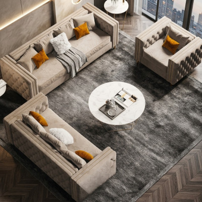 Including a living landscape, relax seating design couch lounge sofas sofa 3-seater 233 cm