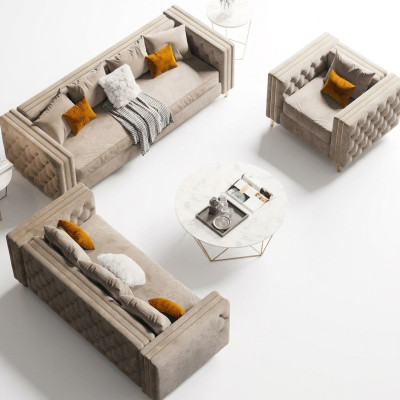 Including a living landscape, relax seating design couch lounge sofas sofa 3-seater 233 cm