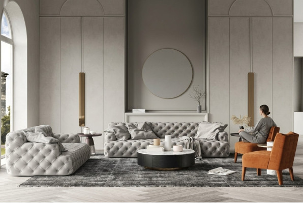 Leather Sofa Set 3+2 Seater Sofa Chesterfield Seat Design Couch Lounge Sofas
