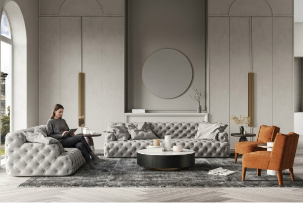 Chesterfield Leather Sofa Three-Seater Relax Seat Design Couch Lounge Sofas 234 cm