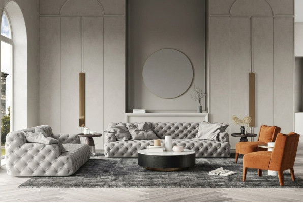 Chesterfield Leather Sofa Three-Seater Relax Seat Design Couch Lounge Sofas 234 cm
