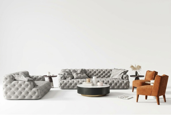 Chesterfield Leather Sofa Three-Seater Relax Seat Design Couch Lounge Sofas 234 cm