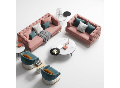Three-seater Relax Seat Design Couch Lounge Sofas Textile Sofa 3-Seater Velvet Sofa