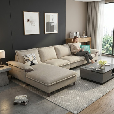 Living landscape corner sofa upholstery textile modern relax seating luxury furniture sofa 329 cm