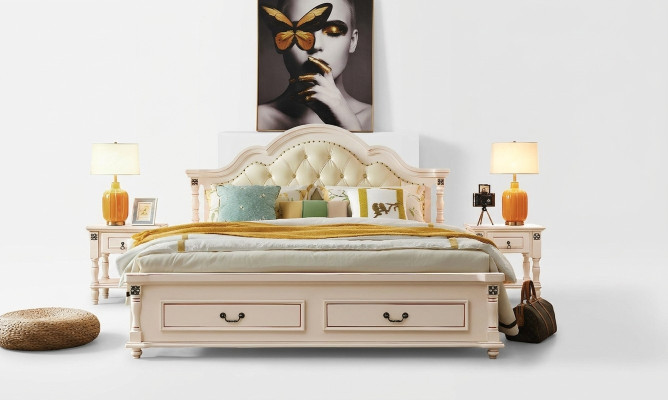 Wooden bed, bed design, luxury double hotel beds, bedroom 180x200 cm wood.