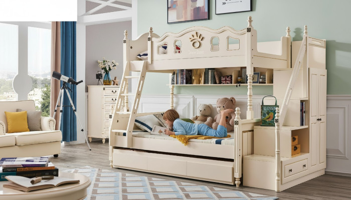 Bunk bed bed double-decker loft bed children's beds wood classic furniture room