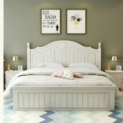Set Bedroom Double Bed 2x Nightstand Complete Set Wood Furniture 3 pcs.