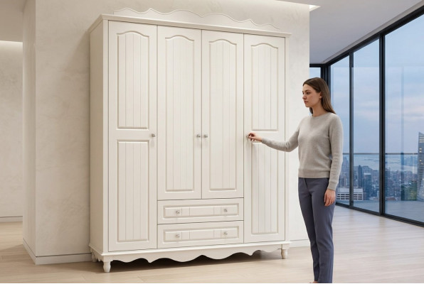 Wardrobe Cabinet Baroque Style Furniture Classic Bedroom Cabinets Wood