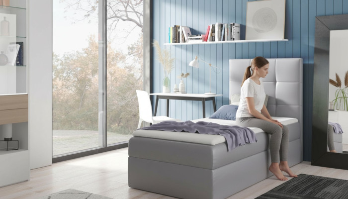 Youth bed, bedroom design, hotel, modern bed, bed box, box spring bed, 90 cm