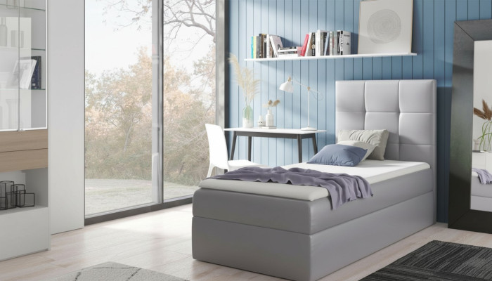 Youth bed, bedroom design, hotel, modern bed, bed box, box spring bed, 90 cm