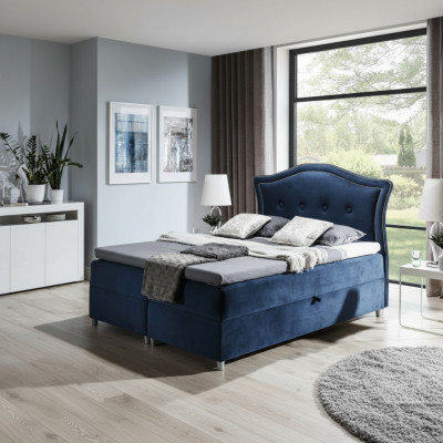 Fabric box spring bed textile design double hotel modern bedroom bed beds