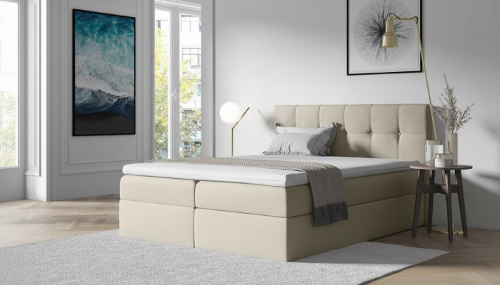 Fabric box spring bed textile design double hotel bedroom modern bed beds
